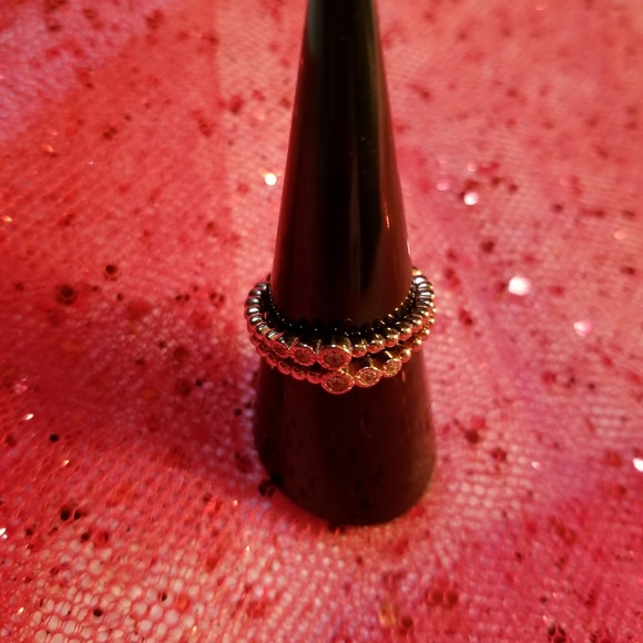 Rose Gold Color Beaded Sterling Silver w/CZ Stones - Picture 2 of 6